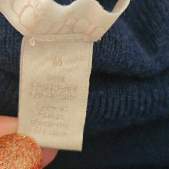 Nordstrom Collection 100% Cashmere Women's Turtleneck Sweater SZ Medium Blue - Picture 6 of 9